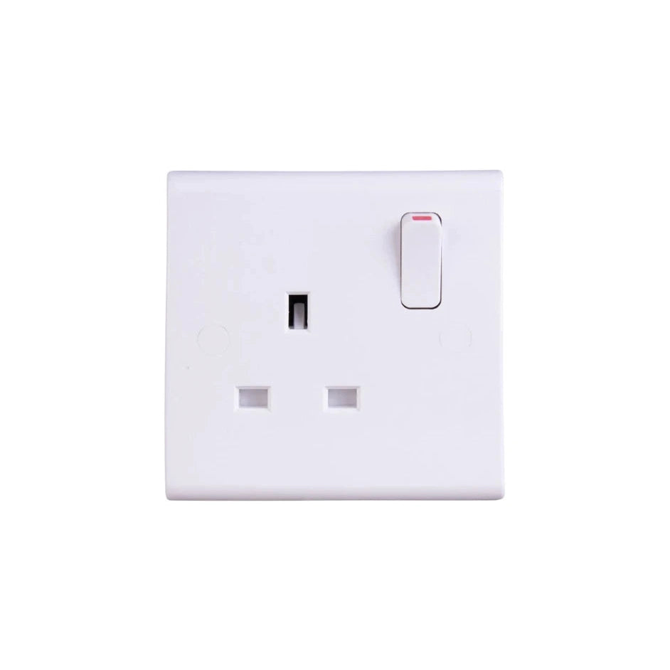 Deta S1207S Slimline 13A 1 Gang Switched Single Socket