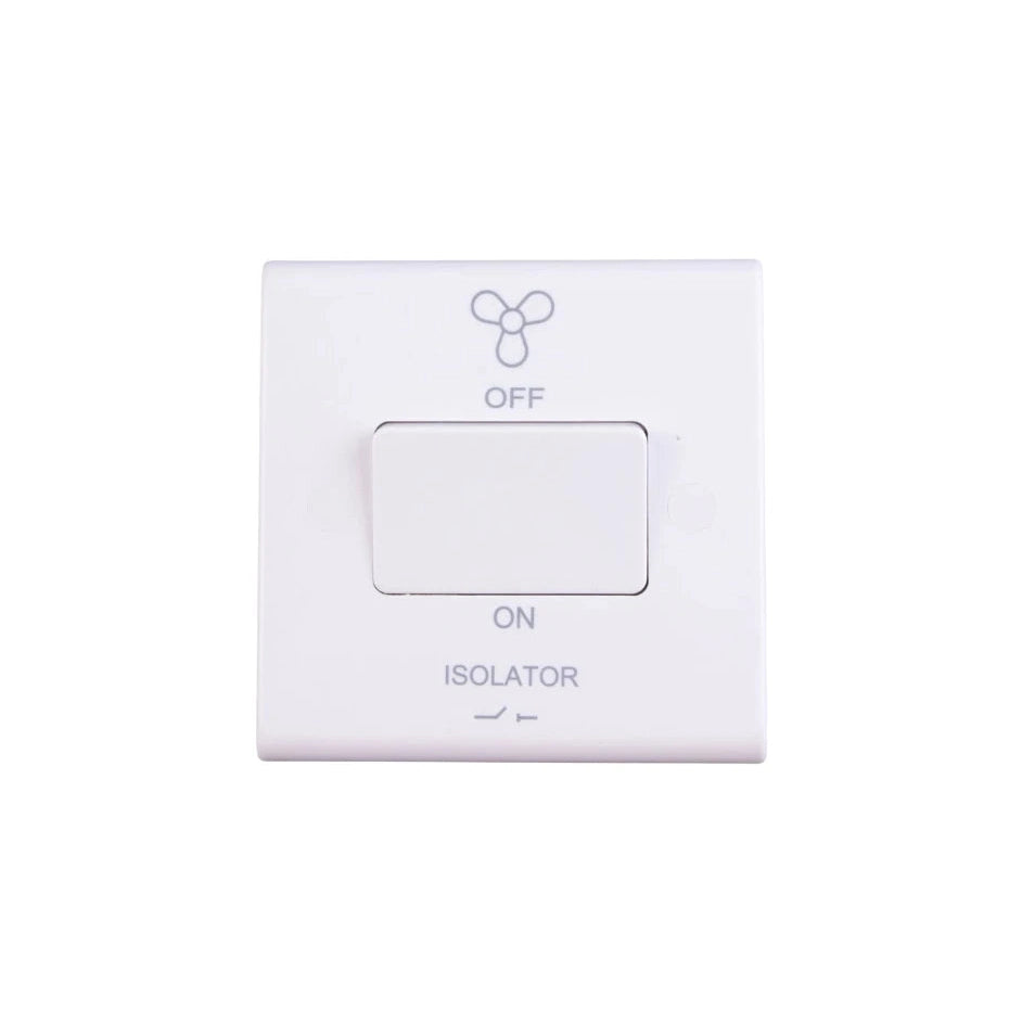 Deta S1247 Slimline 10A Triple Pole Fan Isolator Switch White