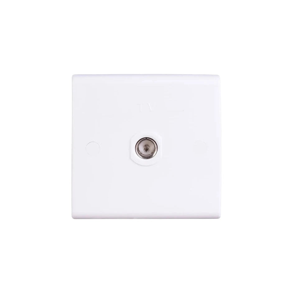 Deta S1264 Slimline 1 Gang Isolated Coaxial Socket White