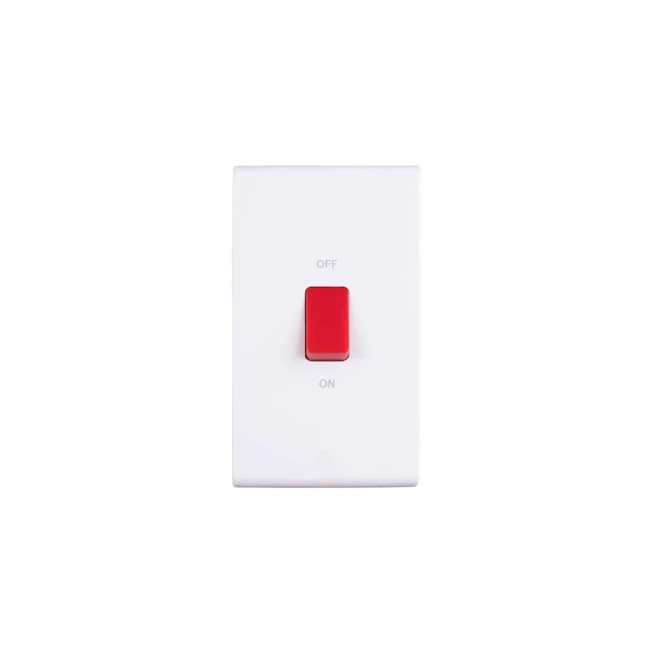 Deta S1301 Slimline 50A DP 2 Gang Vertical Switch