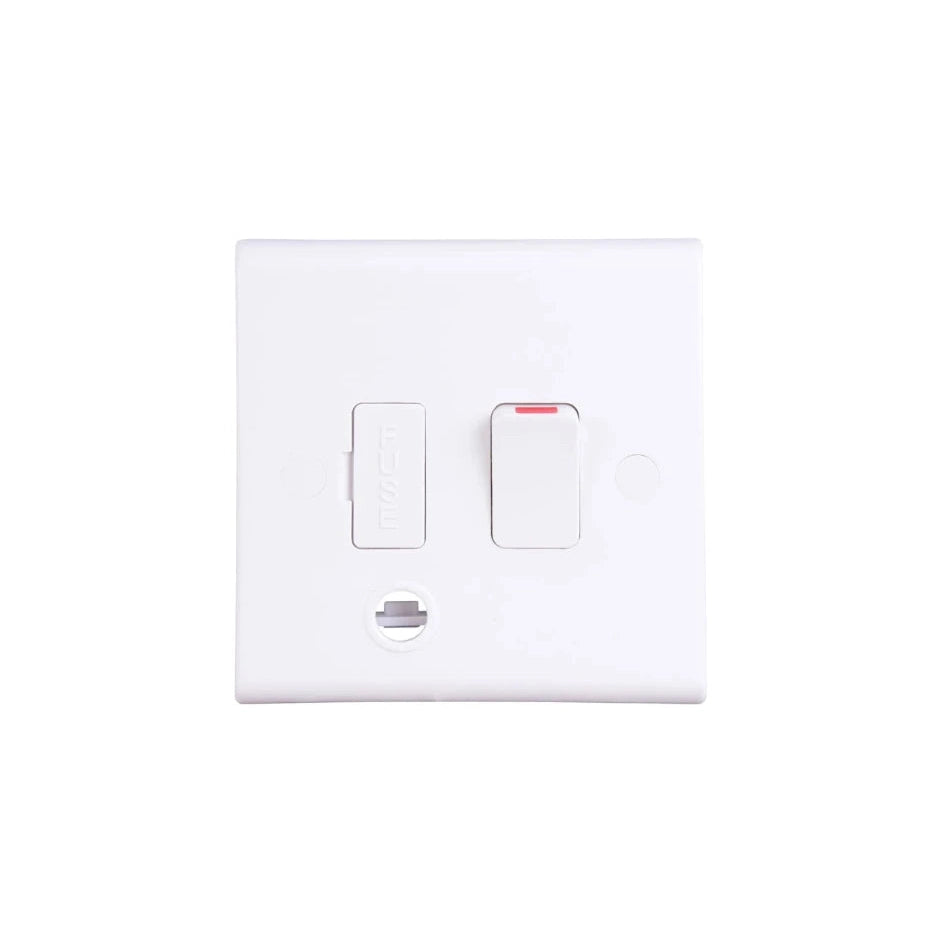 Deta S1372 Slimline 13A Switched Fused Spur with Flex Outlet White
