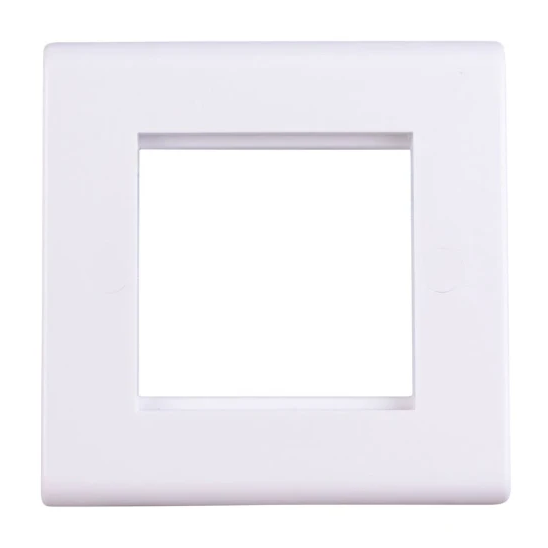 Deta S1422 Slimline 1 Gang 2 Euro Module Front Plate White