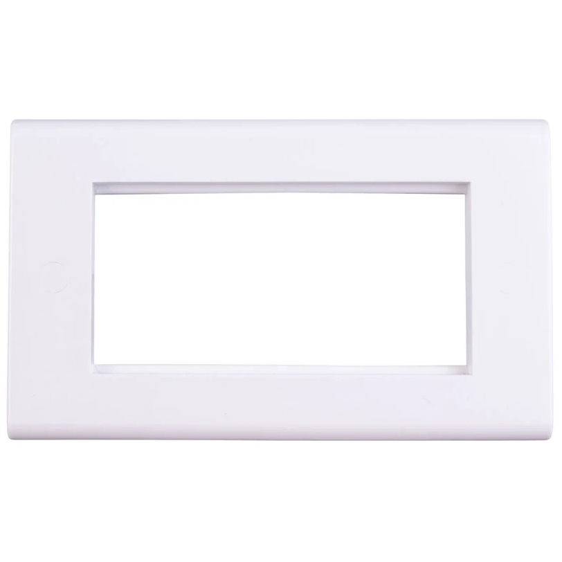 Deta S1424 Slimline 2 Gang 4 Euro Module Front Plate White