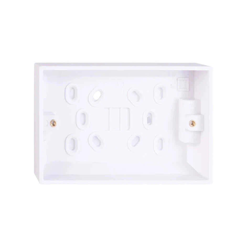 Deta V1223 2 Gang 25mm Pattress Back Box White