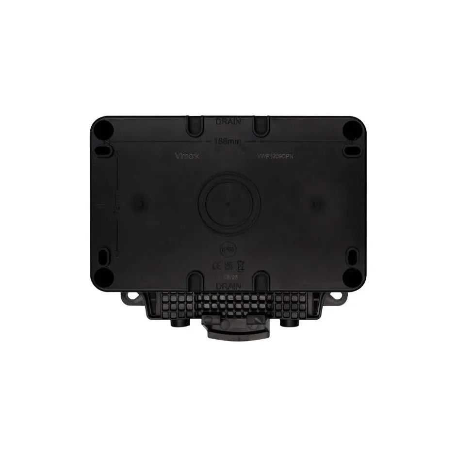 Deta Vimark VWP1209DPN WeatherPro IP66 2 Gang 13A Switched Socket DP with Neon