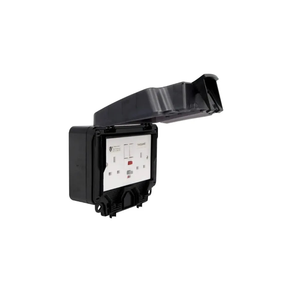 Deta Vimark VWP1409DPP WeatherPro IP66 2 Gang 13A Switched Socket DP with Passive RCD