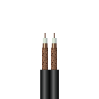 Dual Satellite Shotgun Coaxial Cable Black (100m Drum)