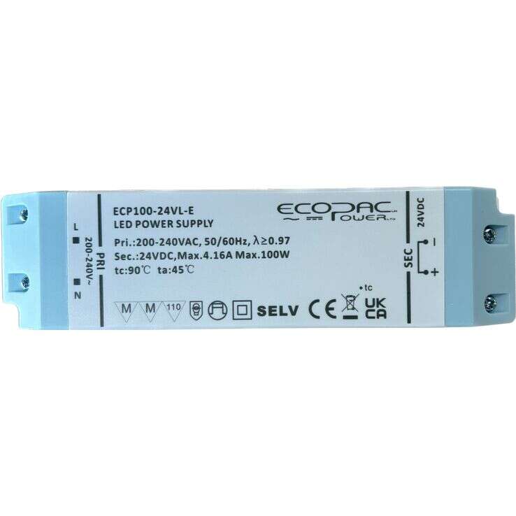 Ecopac 100W Non-Dimmable Constant Voltage LED Driver