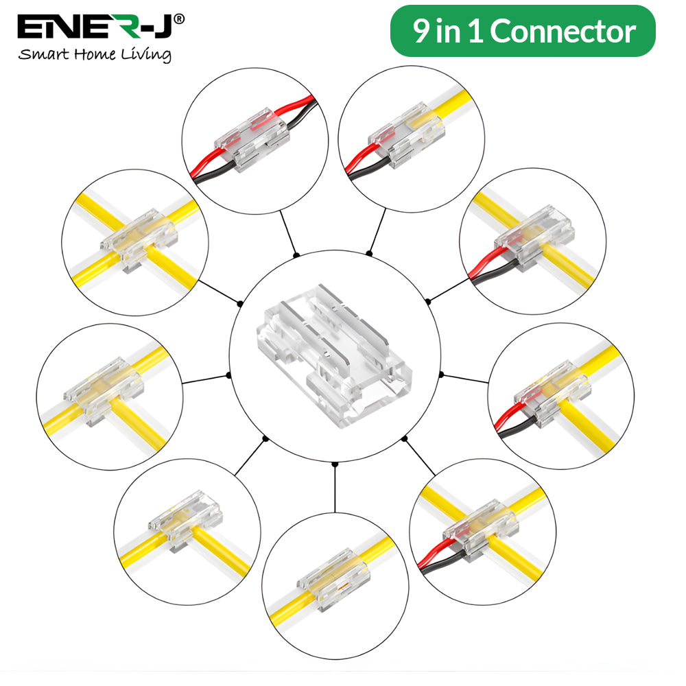 Ener-j ACC1120 9 in 1 connector for 12V/24V 8mm COB strips