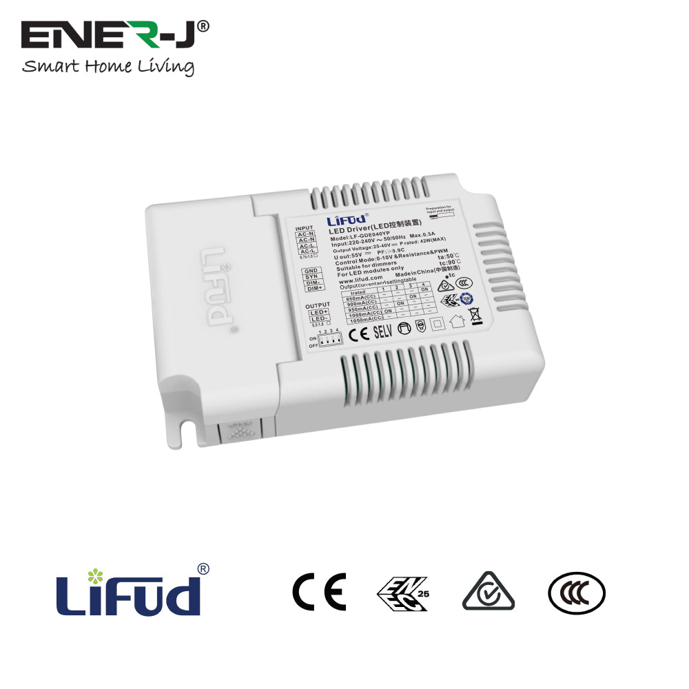 Ener-j E001 40W Lifud no flicker 0-10V Dimmable Driver