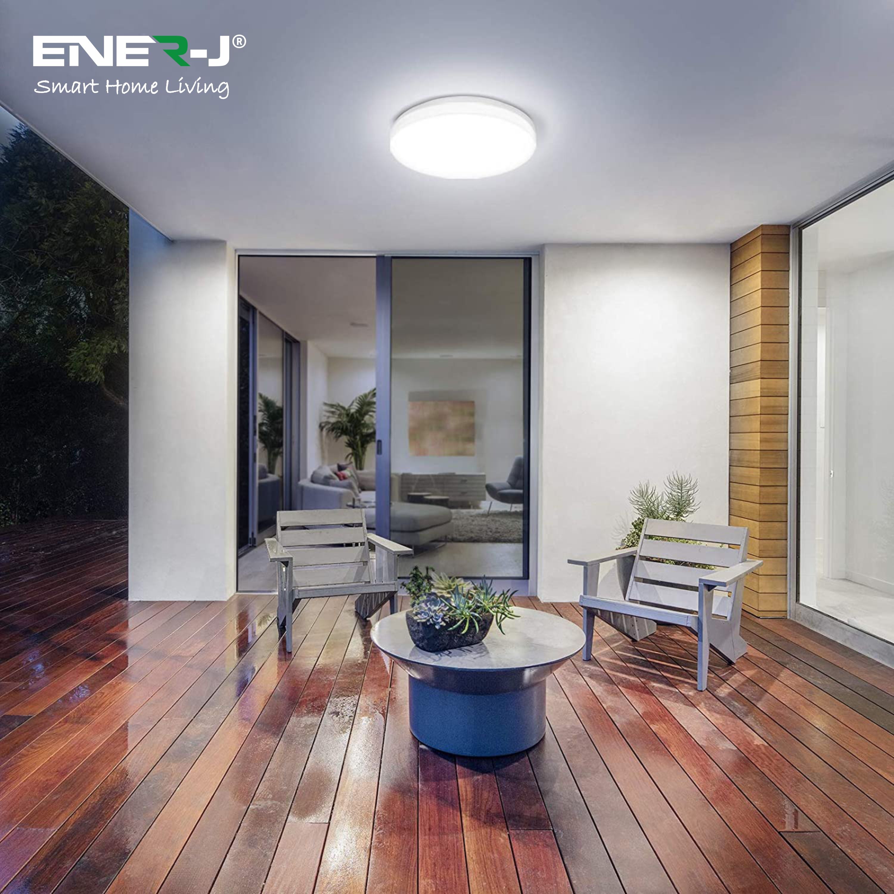 Ener-j E141 12W CEILING LIGHT WITH MICROWAVE SENSOR, 960 LUMENS, CCT CHANGEABLE, IP44