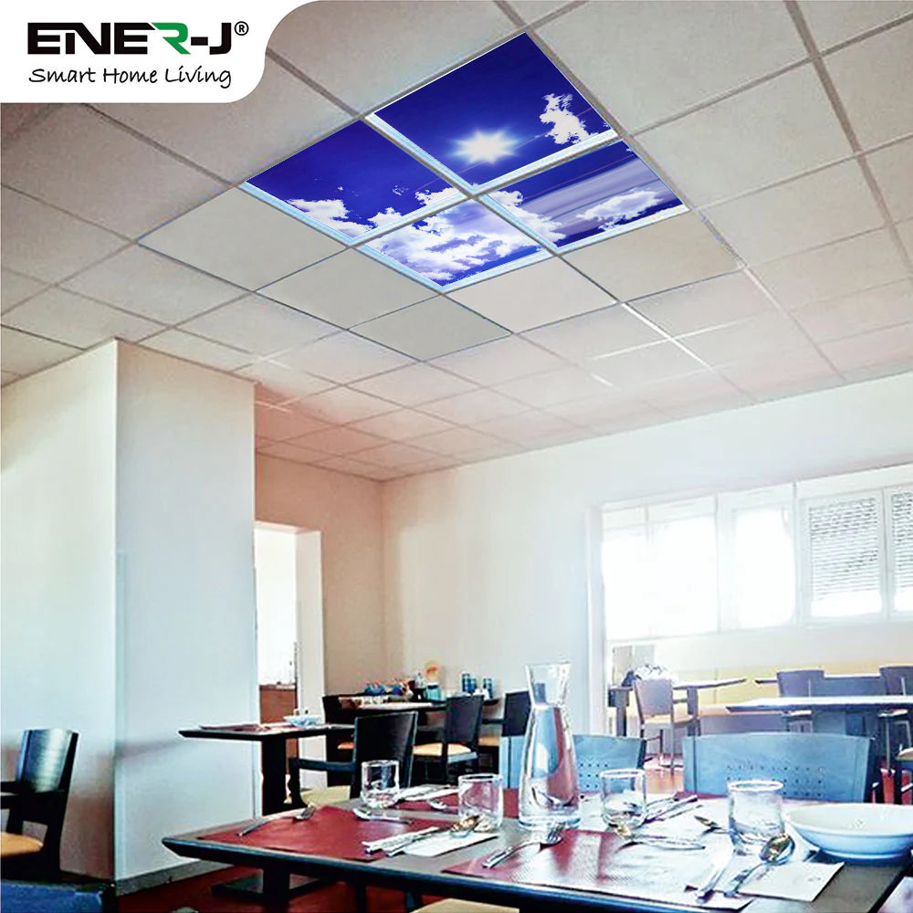 Ener-j E152 Colour Changing and Dimmable SKY Cloud LED Panels 60x60 40W 3D Effect Pack of 4