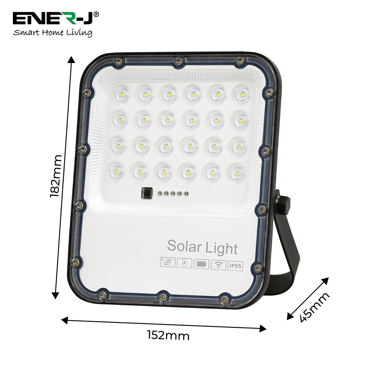 Ener-j E190 50W LED Floodlights with Solar Panels, 12W Solar Panel, 10AH Battery, 1100 lumens
