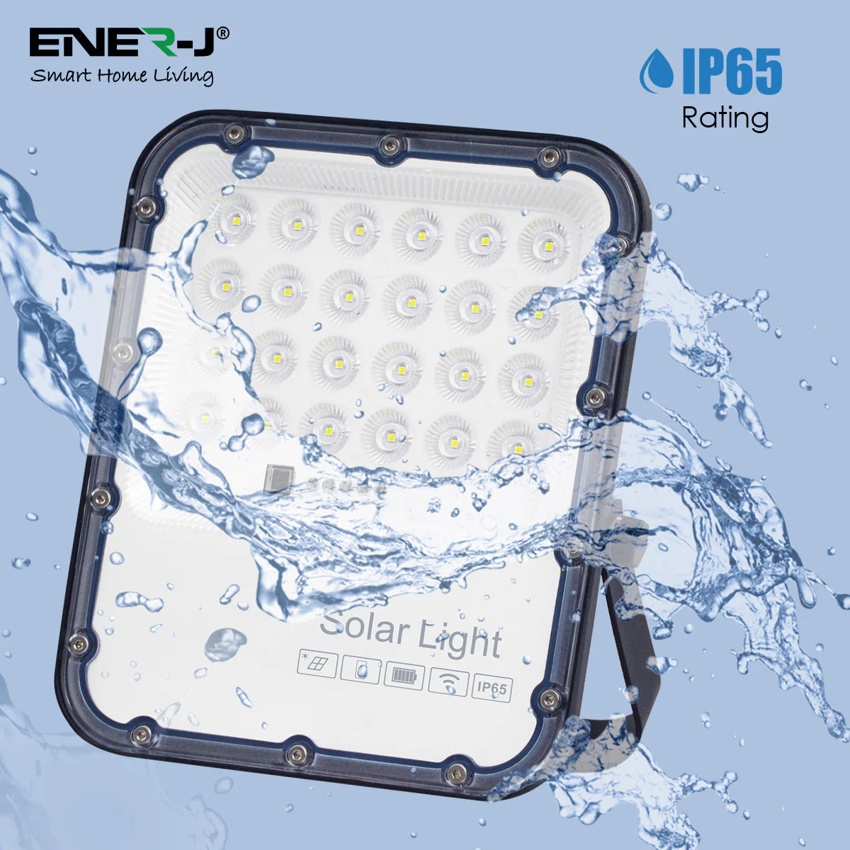 Ener-j E190 50W LED Floodlights with Solar Panels, 12W Solar Panel, 10AH Battery, 1100 lumens