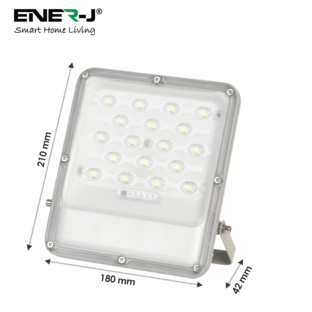 Ener-j E190 50W LED Floodlights with Solar Panels, 12W Solar Panel, 10AH Battery, 1100 lumens