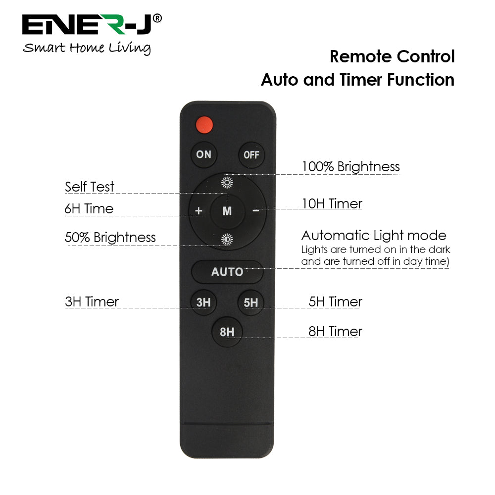 Ener-j E191 100W LED Floodlights with Solar Panels, 18W Solar Panel, 15AH Battery, 1700 lumens