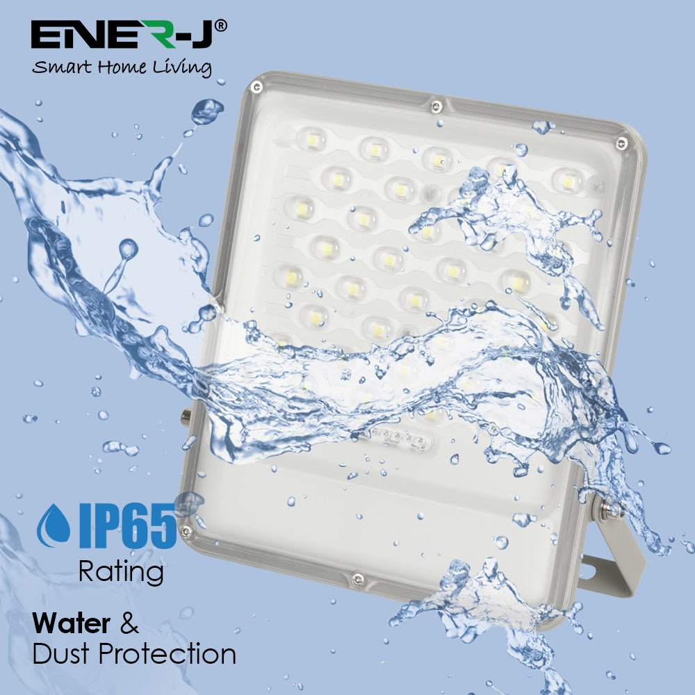 Ener-j E191 100W LED Floodlights with Solar Panels, 18W Solar Panel, 15AH Battery, 1700 lumens