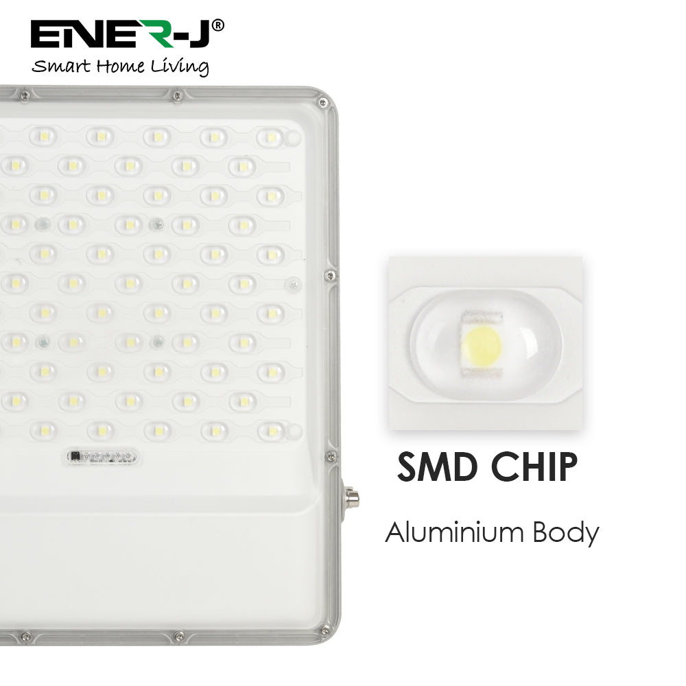 Ener-j E192 200W LED Floodlights with Solar Panels, 30W Solar Panel, 25AH Battery, 2600 lumens