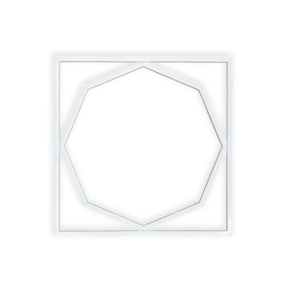 Ener-j E818 600x600mm LED Frame Panel Light with Hexagon Inside, 40W with 4000 Lumens, 6500K Pack of 2