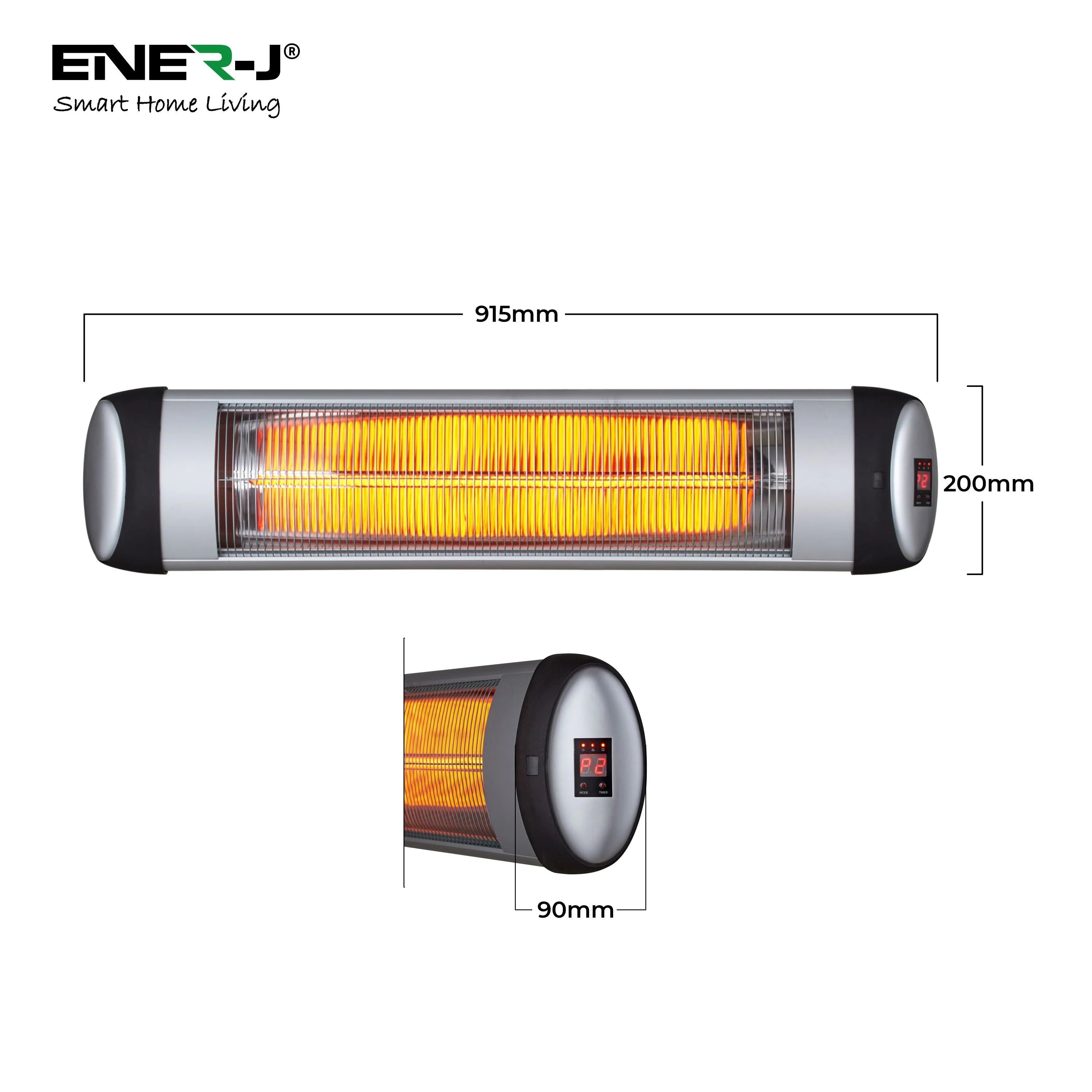Ener-j IH1042 Wall mounted Patio Heater with Quartz Tube 2000W