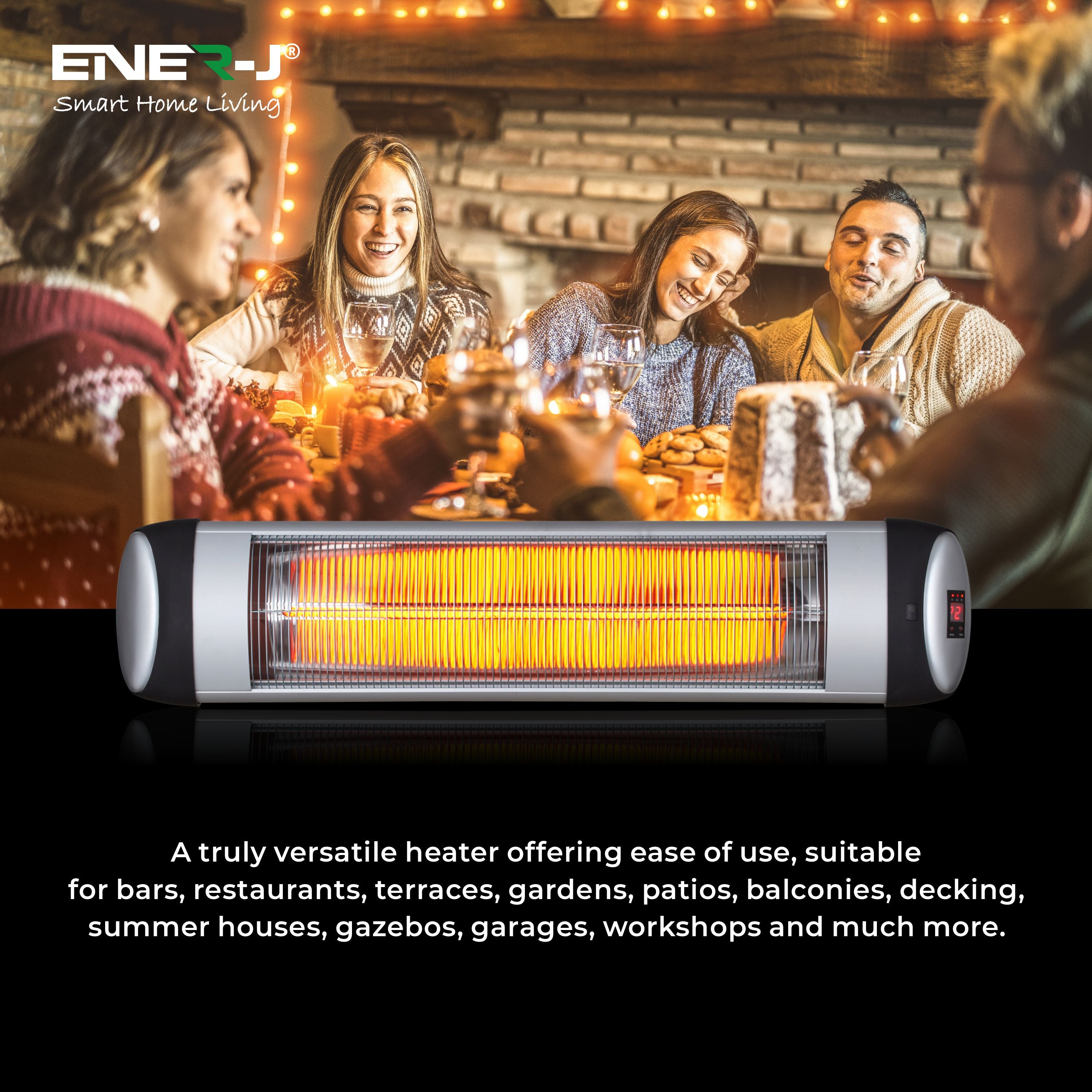 Ener-j IH1043 Wall mounted Patio Heater with Quartz Tube 3000W & remote