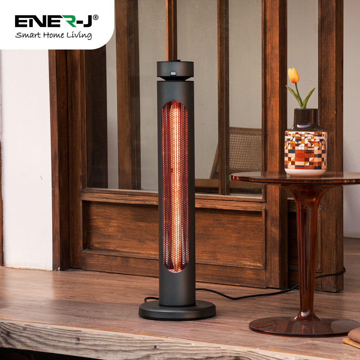 Ener-j IH1047 Portable Infrared Heater 8 Heat Settings, Green and Red colour Knob, IP65