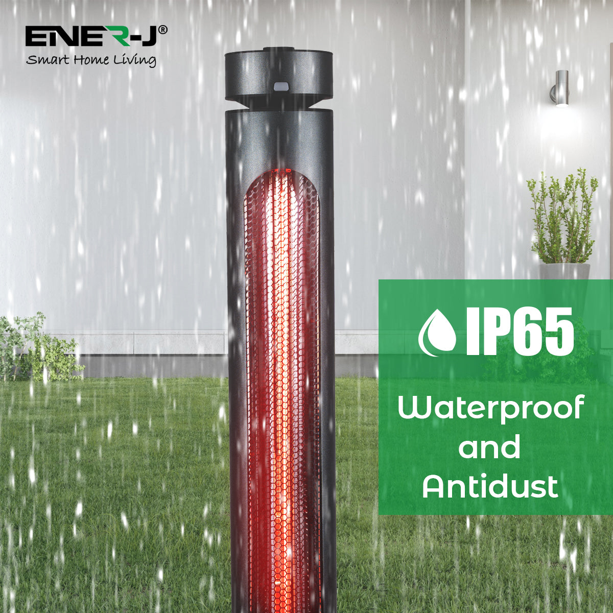 Ener-j IH1047 Portable Infrared Heater 8 Heat Settings, Green and Red colour Knob, IP65