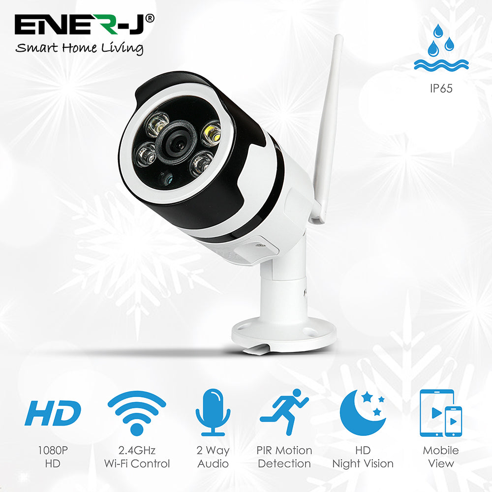 Ener-j IPC1015 Smart WiFi Outdoor Bullet IP Camera, 1080P HD