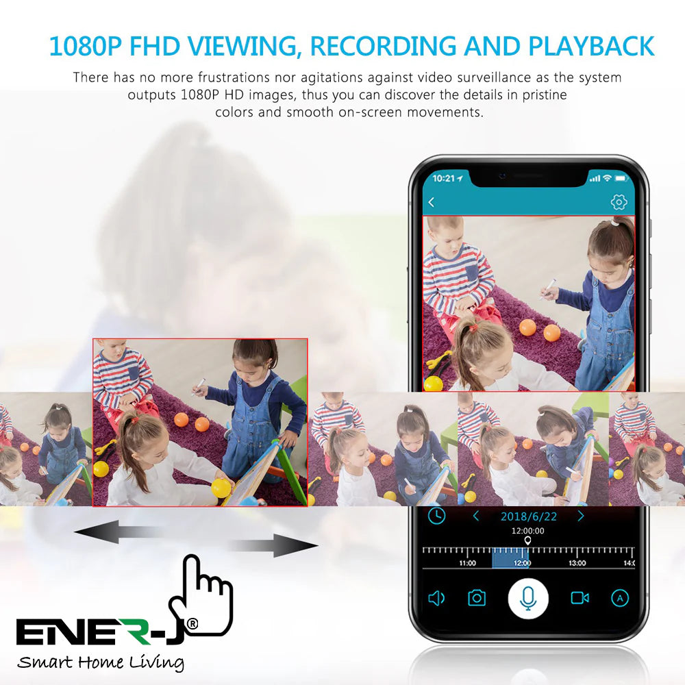 Ener-j IPC1025 Premium Wireless CCTC Kit with 4 x Outdoor Bullet Cameras, 15.6 monitor & 8CH NVR with 1TB HDD pre installed Pack of 4