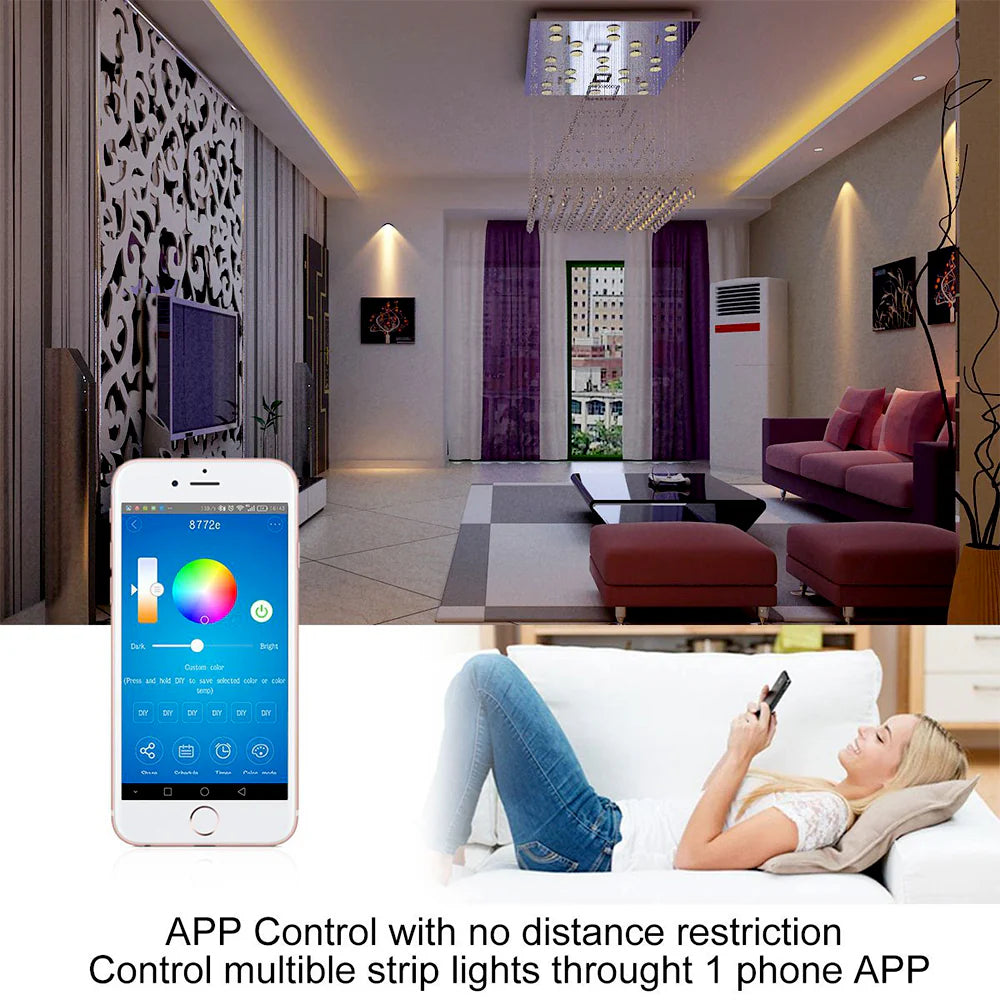 Ener-j SHA5212X Smart WiFi RGB LED Strip Plug and Play Kit 12V, 5 meters, IP65