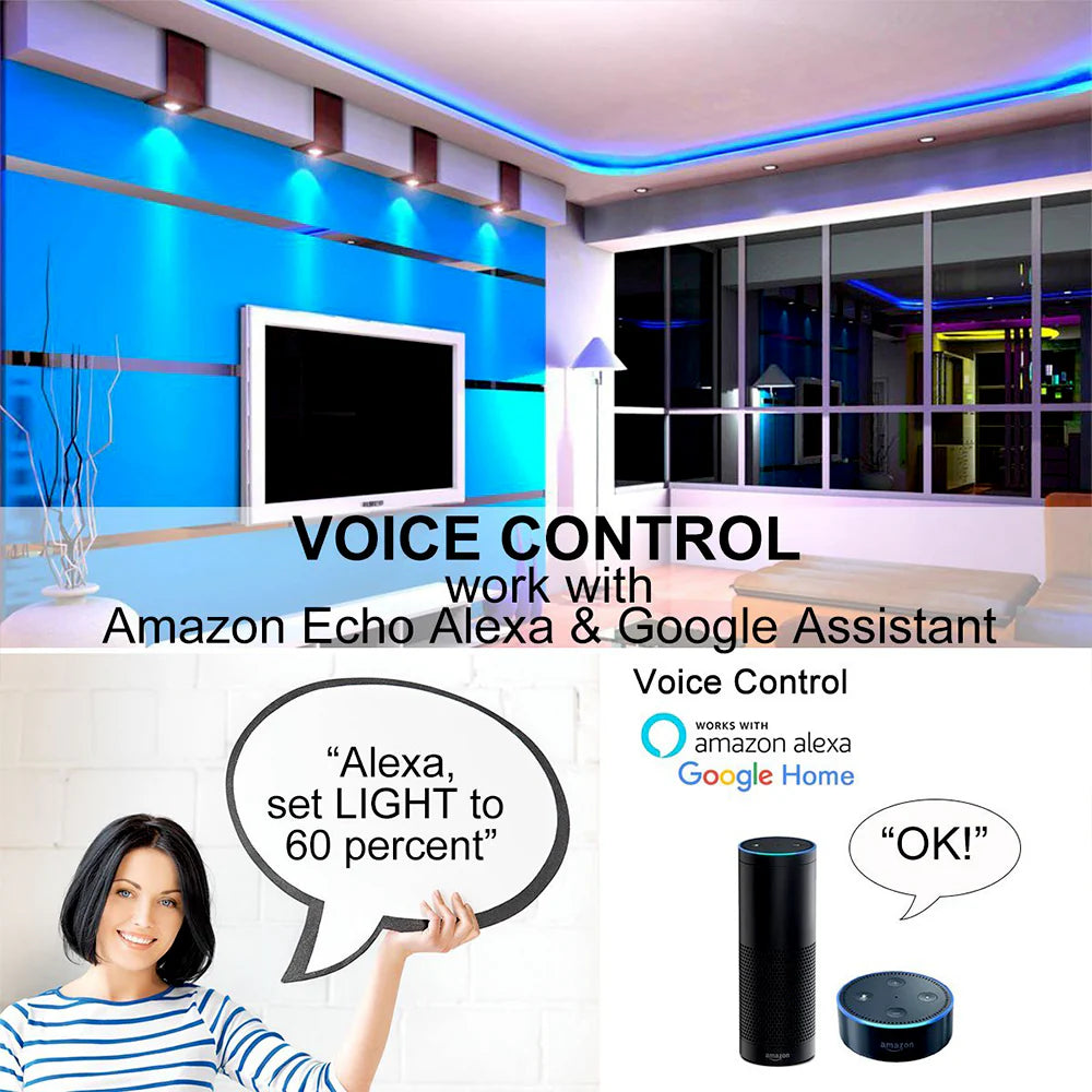 Ener-j SHA5212X Smart WiFi RGB LED Strip Plug and Play Kit 12V, 5 meters, IP65