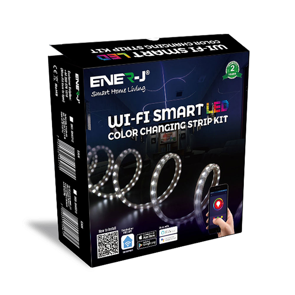 Ener-j SHA5212X Smart WiFi RGB LED Strip Plug and Play Kit 12V, 5 meters, IP65
