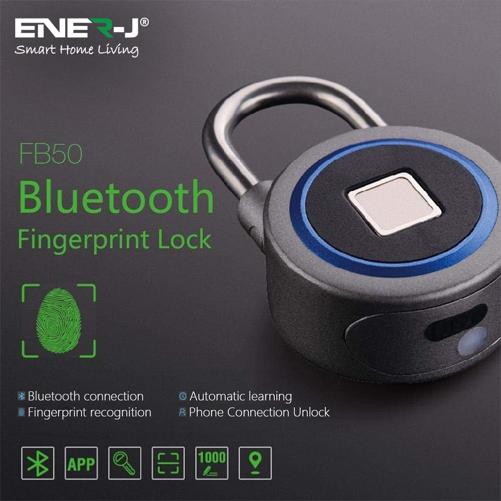 Ener-j SHA5260 Smart Fingerprint padlock with Bluetooth (app)