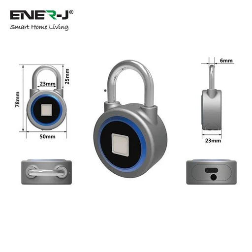 Ener-j SHA5260 Smart Fingerprint padlock with Bluetooth (app)