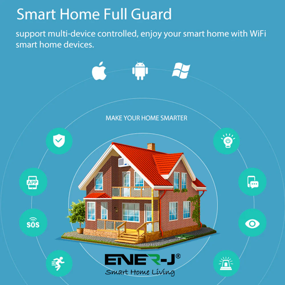 Ener-j SHA5265-4 Smart WiFi Wireless Door Sensor Pack of 4