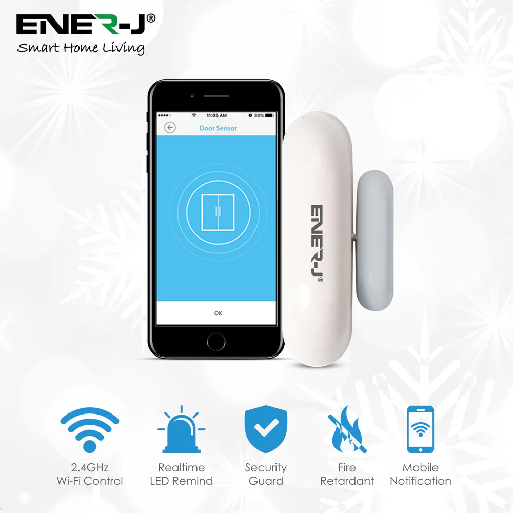 Ener-j SHA5265-4 Smart WiFi Wireless Door Sensor Pack of 4