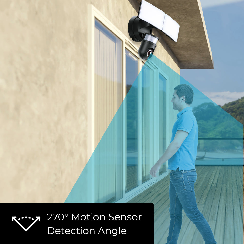 Ener-j SHA5294 Wifi Outdoor Security Kit with IP Camera and twin LED Floodlight, 2 way audio, Black