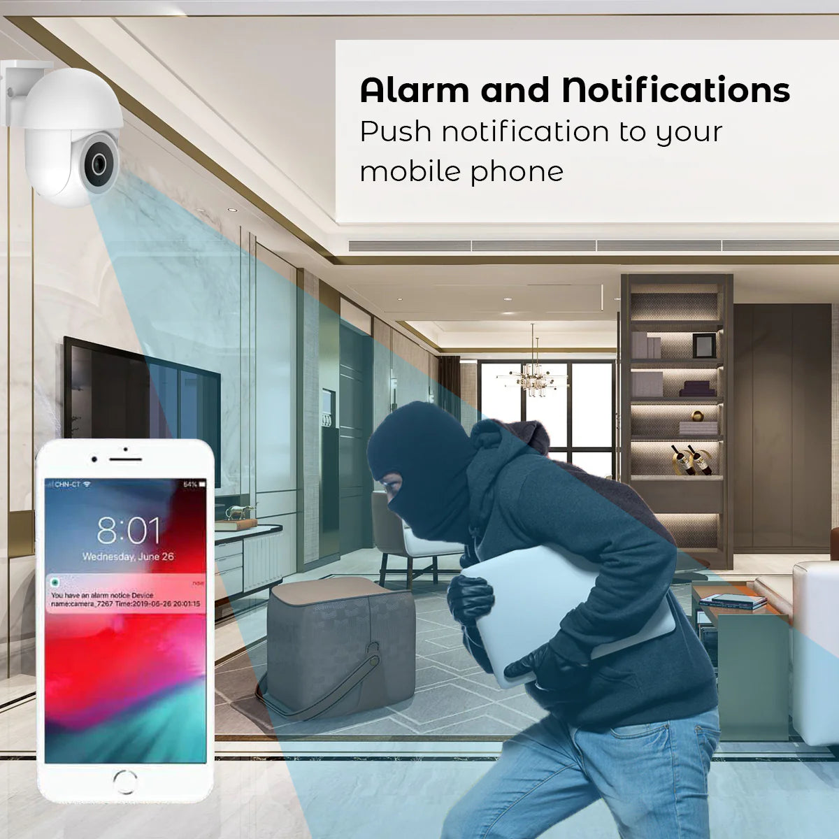 Ener-j SHA5295 Smart WiFi Dome Outdoor IP Camera, IP65