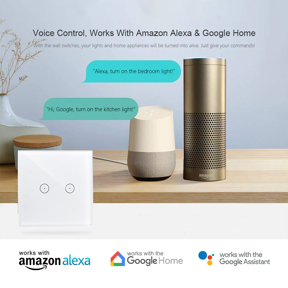 Ener-j SHA5314 Wifi Smart 3 Gang Touch Switch, No Neutral Needed, White Body