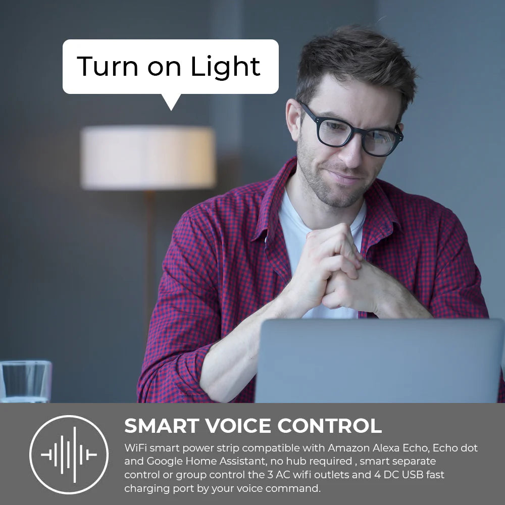 Ener-j SHA5318 13A SMART Wi-Fi Power Strips with 3 Sockets & 4 USB