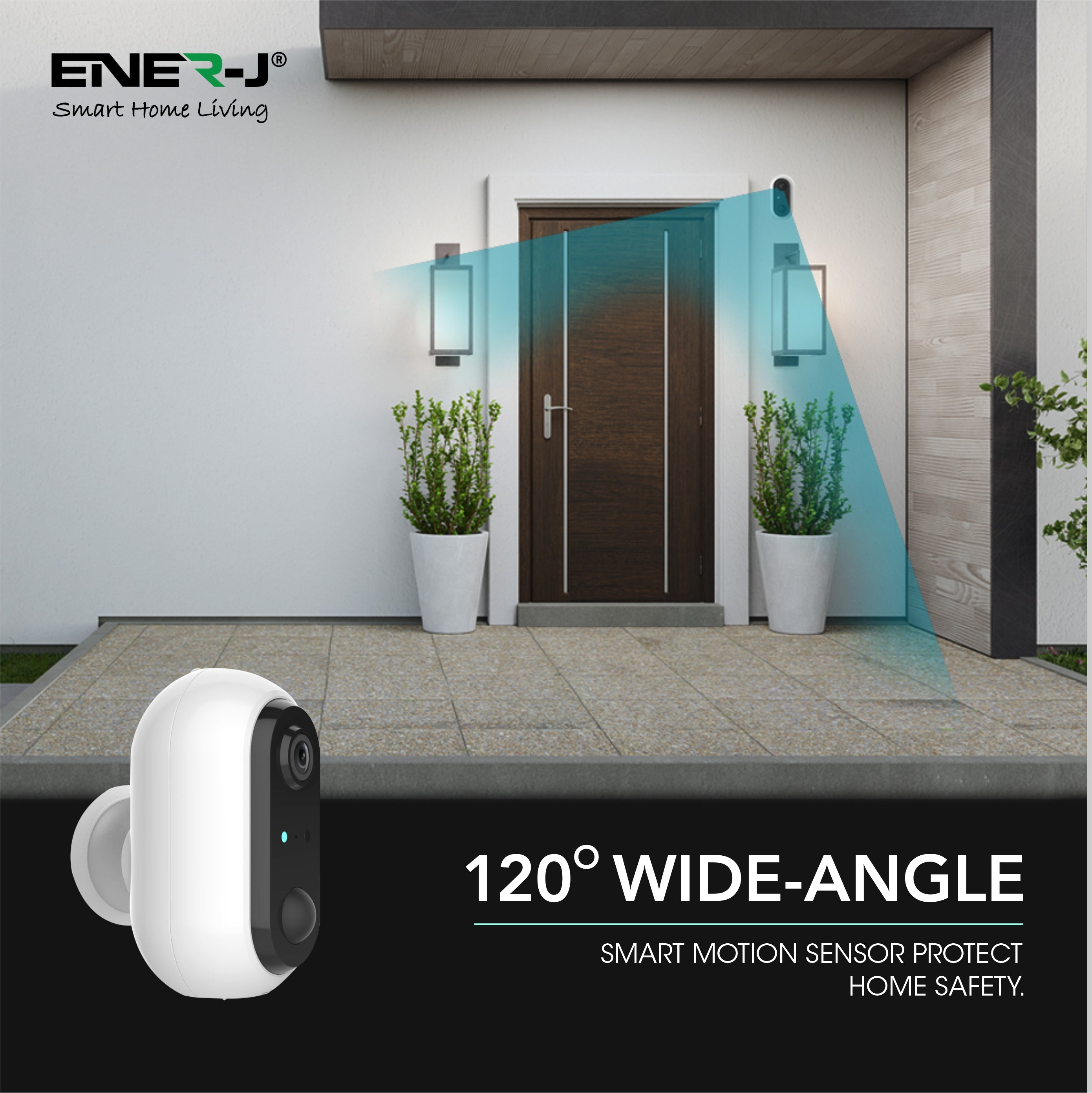 Ener-j SHA5319 Smart Wireless 1080P Battery Camera with Rechargeable batteries, IP65