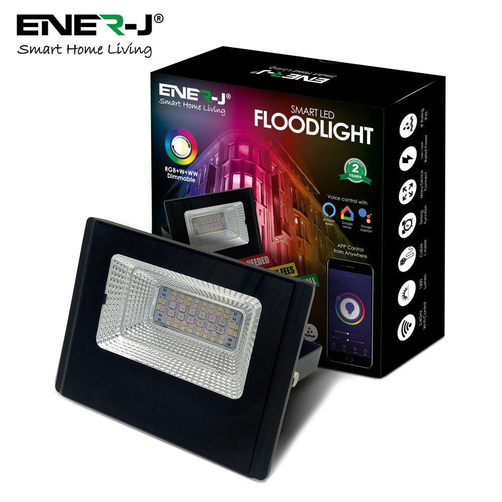 Ener-j SHA5321 WiFi Smart RGB+W+WW 16W LED Floodlight, IP65