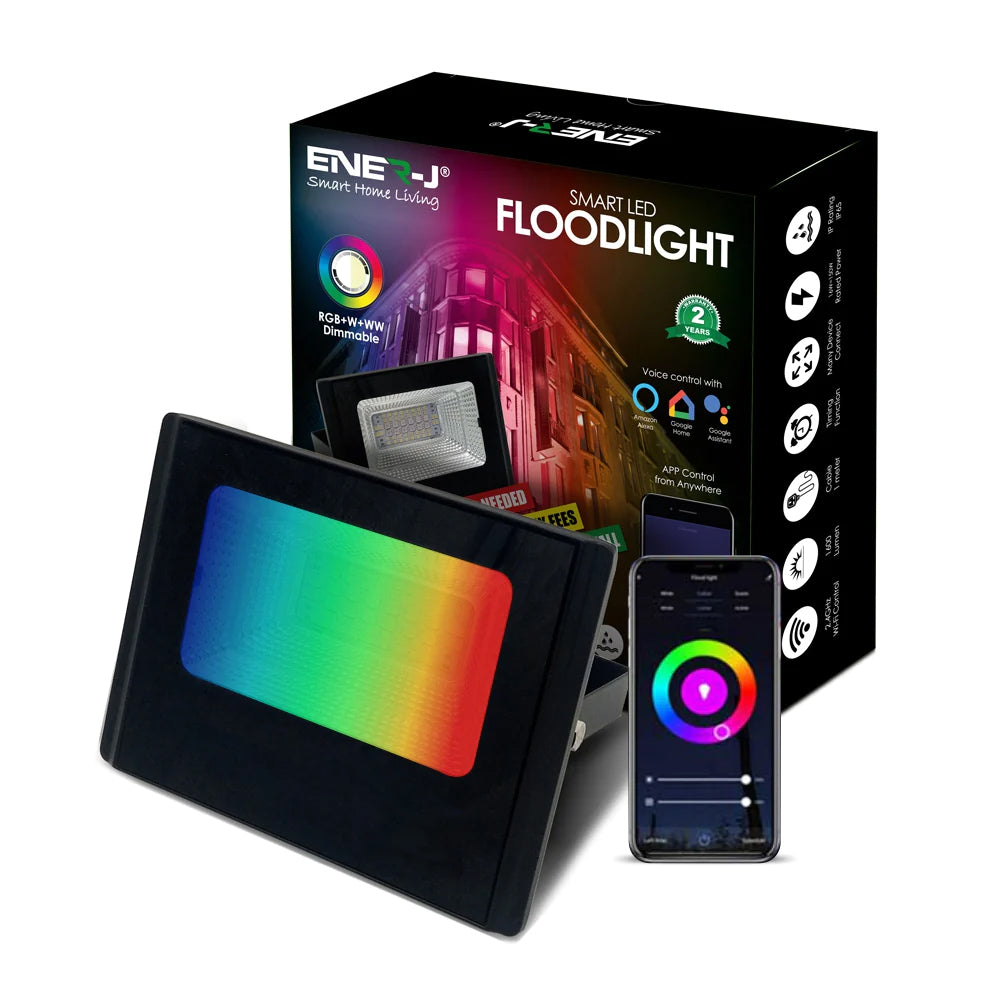 Ener-j SHA5321 WiFi Smart RGB+W+WW 16W LED Floodlight, IP65