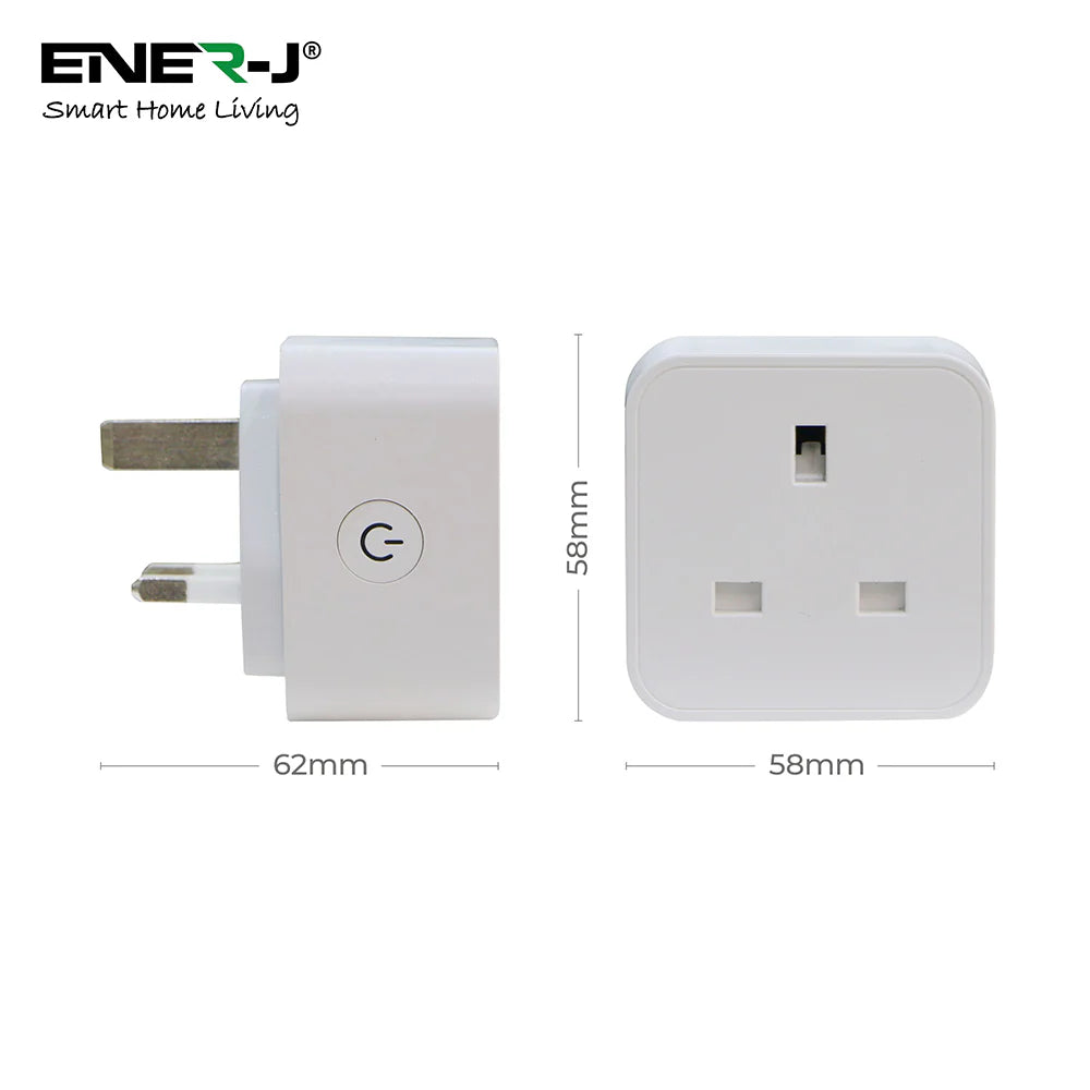 Ener-j SHA5325-3 WiFi Smart Mini plug square, UK BS Plug Pack of 3
