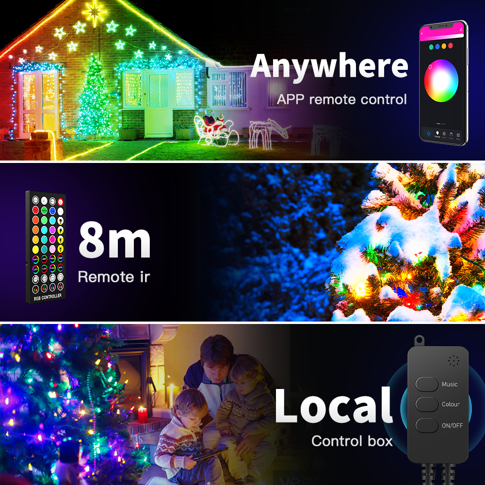 Ener-j SHA5326 Smart RGB Fairy Lights with 5 Meters length, 50 LEDs, WiFi+BLE+IR Remote control