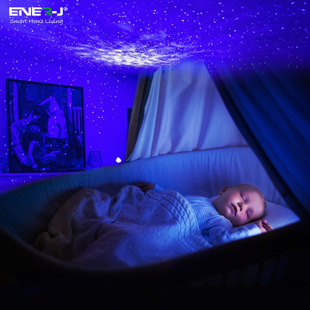 Ener-j SHA5327 WiFi + BLE Smart Star Projector with music sync function, Works with App & Alexa/Google