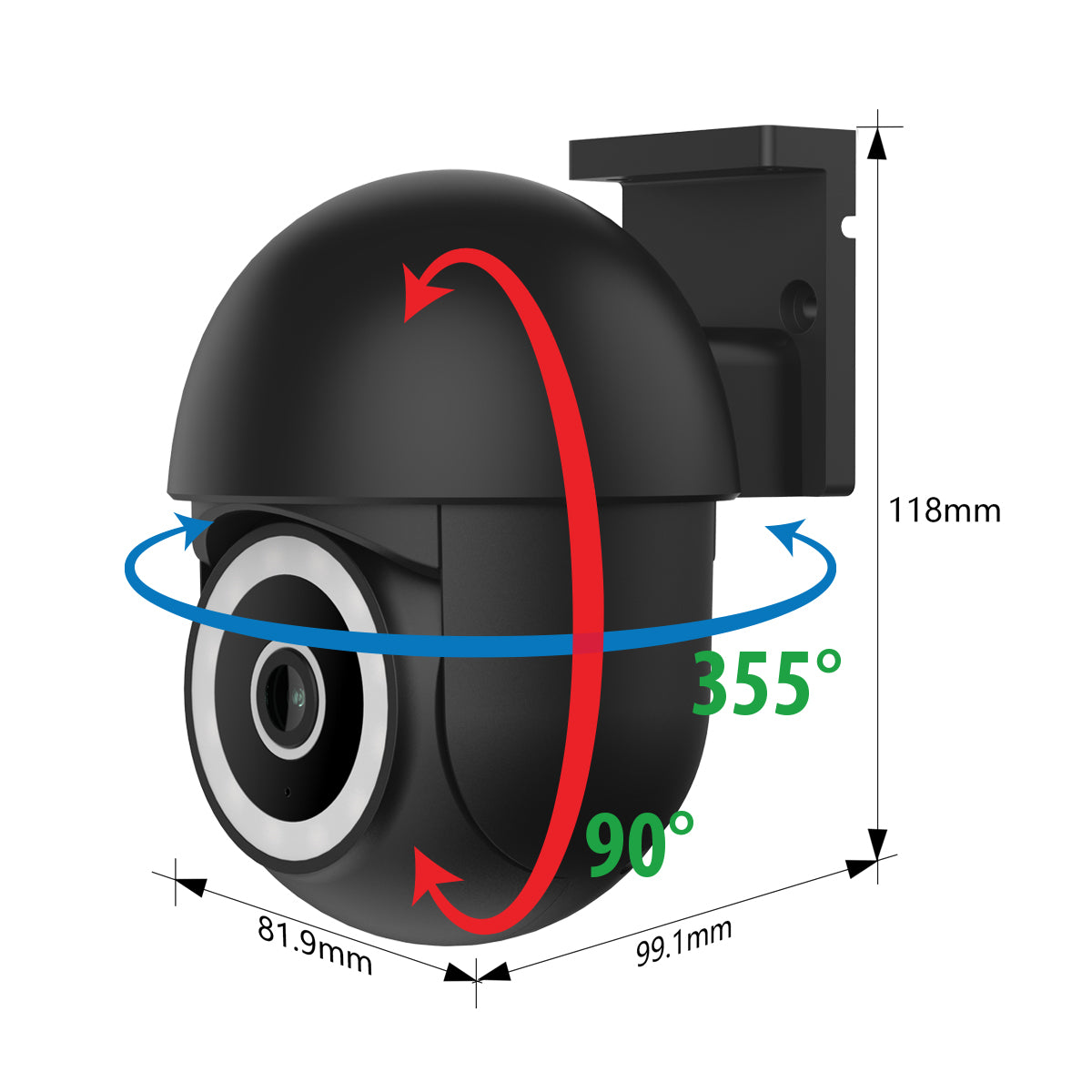 Ener-j SHA5341 Smart Wi-Fi PTZ Dome Outdoor IP Camera Black Housing, IP65