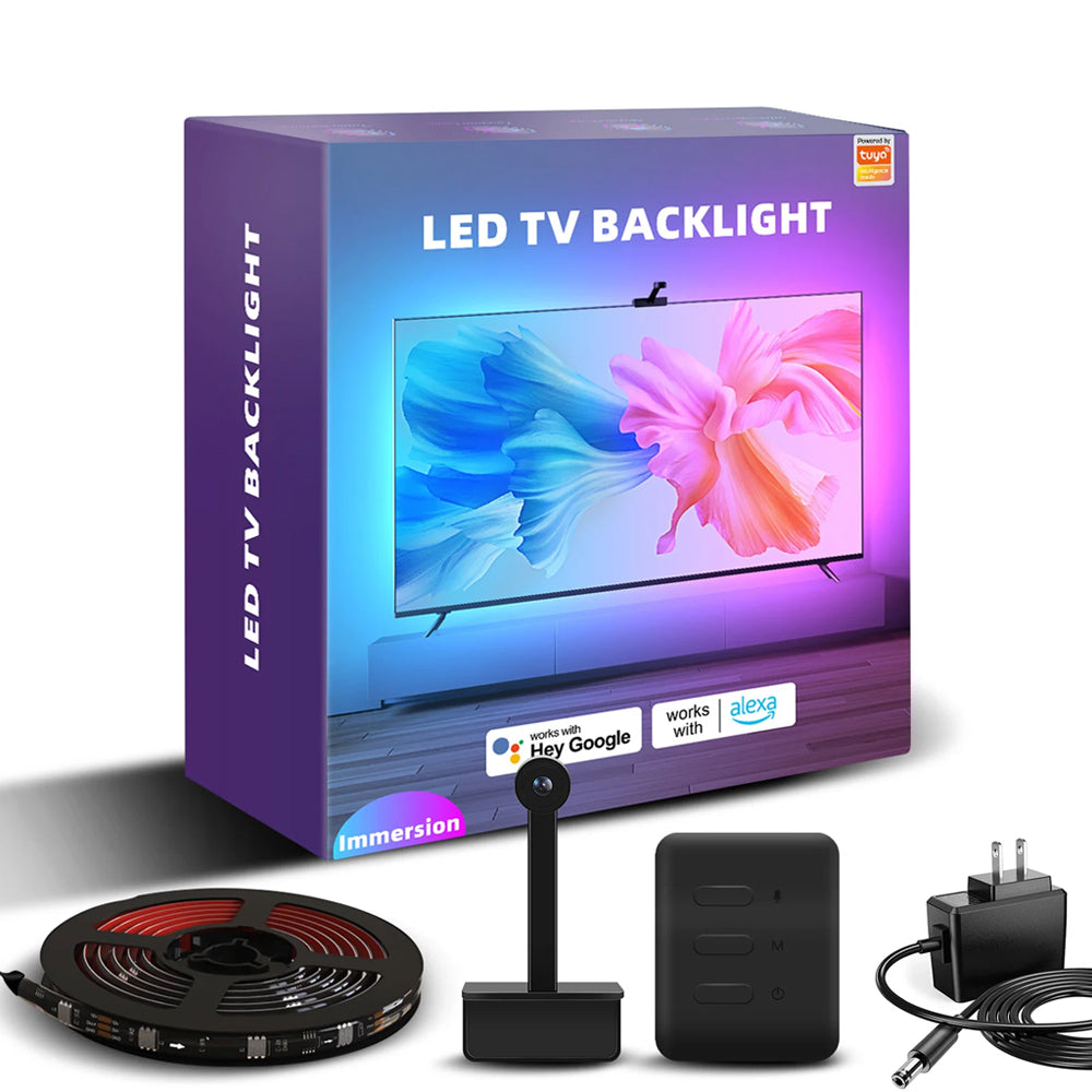 Ener-j SHA5343 Smart Gaming PC/TV RGBIC Strip Kit with 3.8M RGBIC LED Strips, Camera, Controller & UK Adapter