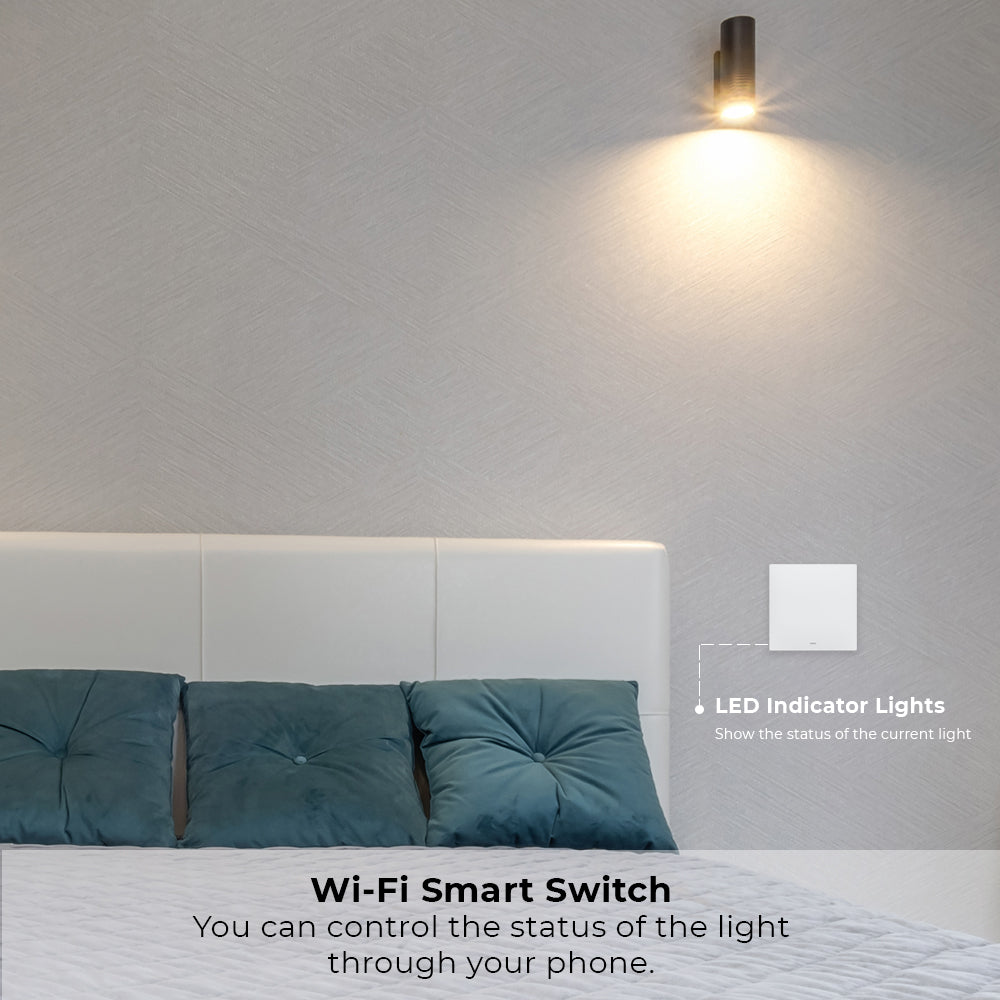 Ener-j SHA5351 1 Gang Smart Push Button Mechanical Light Switch, No Neutral Needed, APP & Voice Control