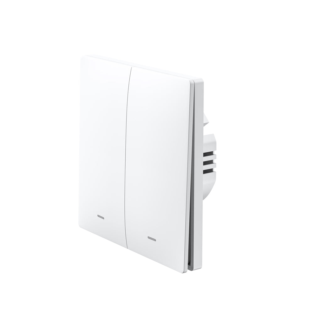 Ener-j SHA5352 2 Gang Smart Push Button Mechanical Light Switch, No Neutral Needed, APP & Voice Control